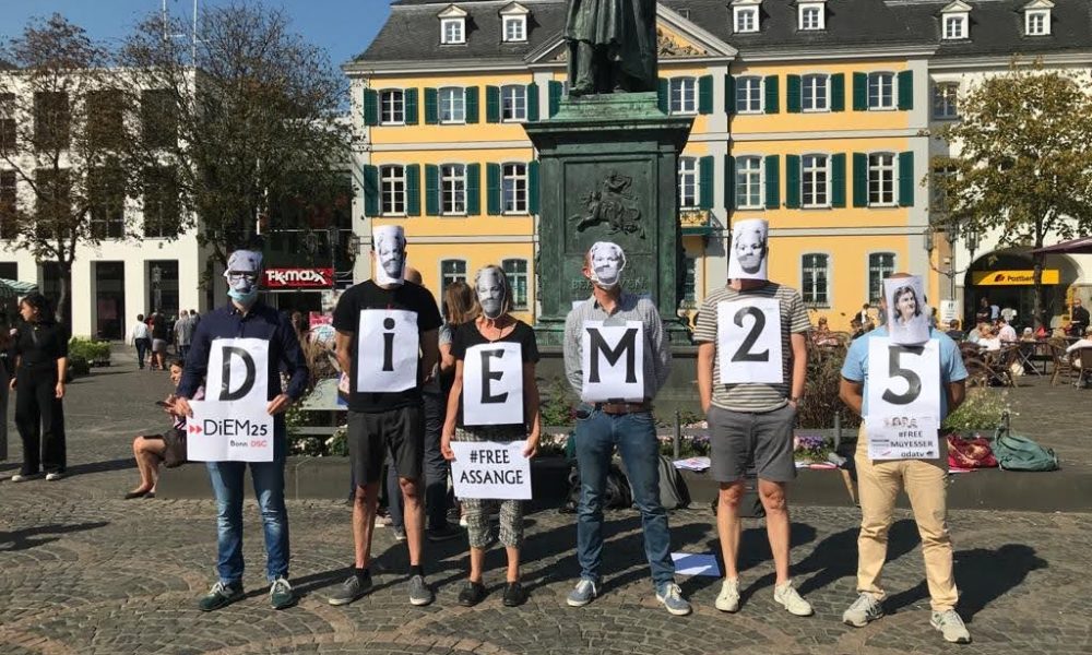Protest Against The Extradition Of Julian Assange In Bonn Germany Diem25